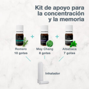 Kit de apoyo para la concentración y la memoria + Inhalador